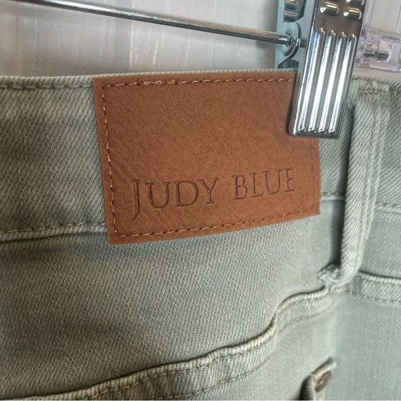 Judy Blue High Waist Capri Jeans Cropped Stretch in Sage Green 18W - Picture 6 of 12